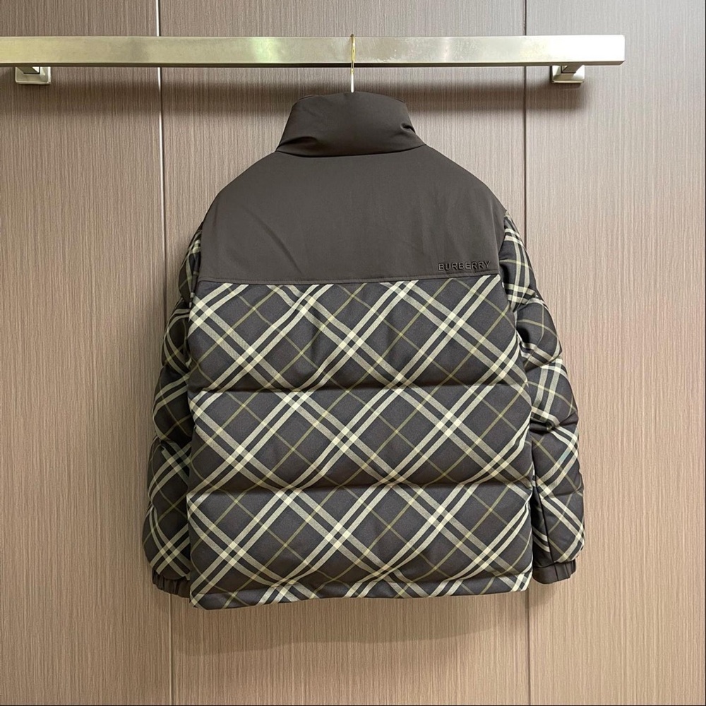 Burberry Brown Plaid Quilted Puffer Jacket - Picture 8 of 8
